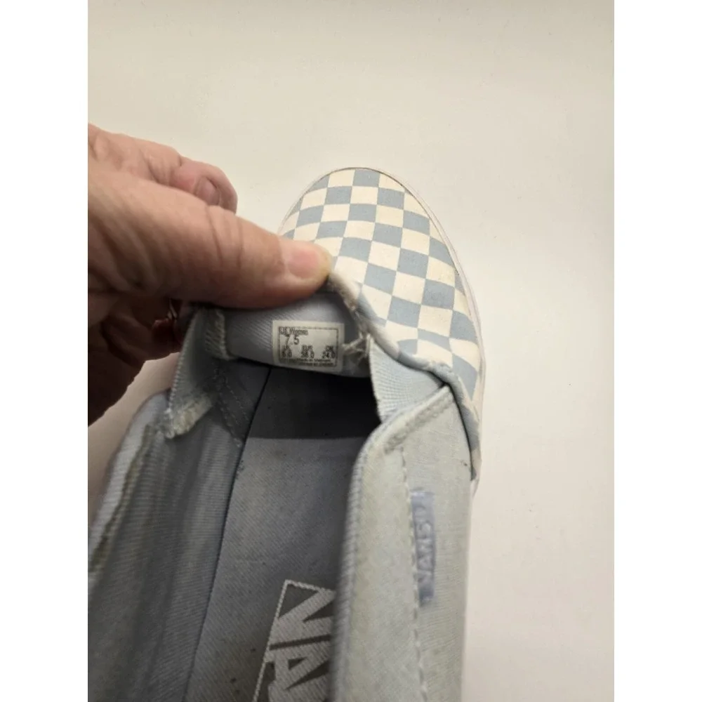 Vans Checkered Baby Blue/True White - 5.5 Mens/7  Womens dc7‎ 721356